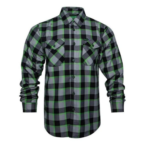 DIXXON Other - DIXXON Flannel Sz L The Last Lap Green Black & Gray Brand New Sealed!